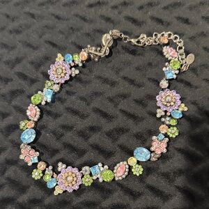 Multicolor Floral Crystal Choker Necklace - Womens Jewelry